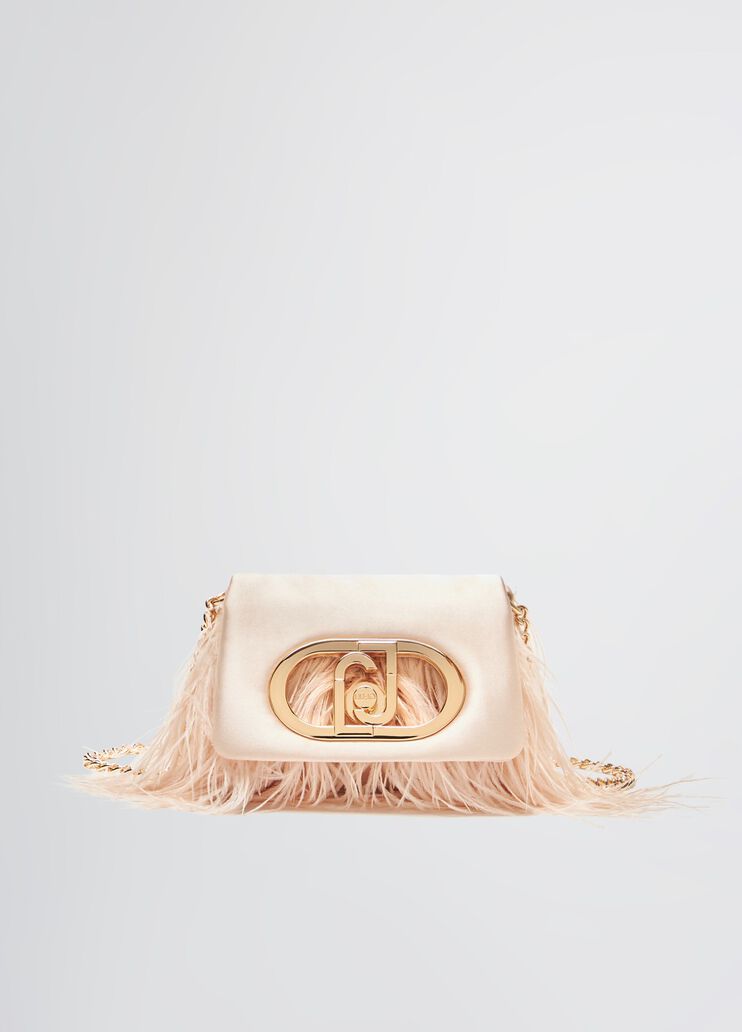 Mini LaPuffy bag with feathered detailing powder pink Liu Jo - medium Mini LaPuffy bag with feathered detailing powder pink Liu Jo - medium