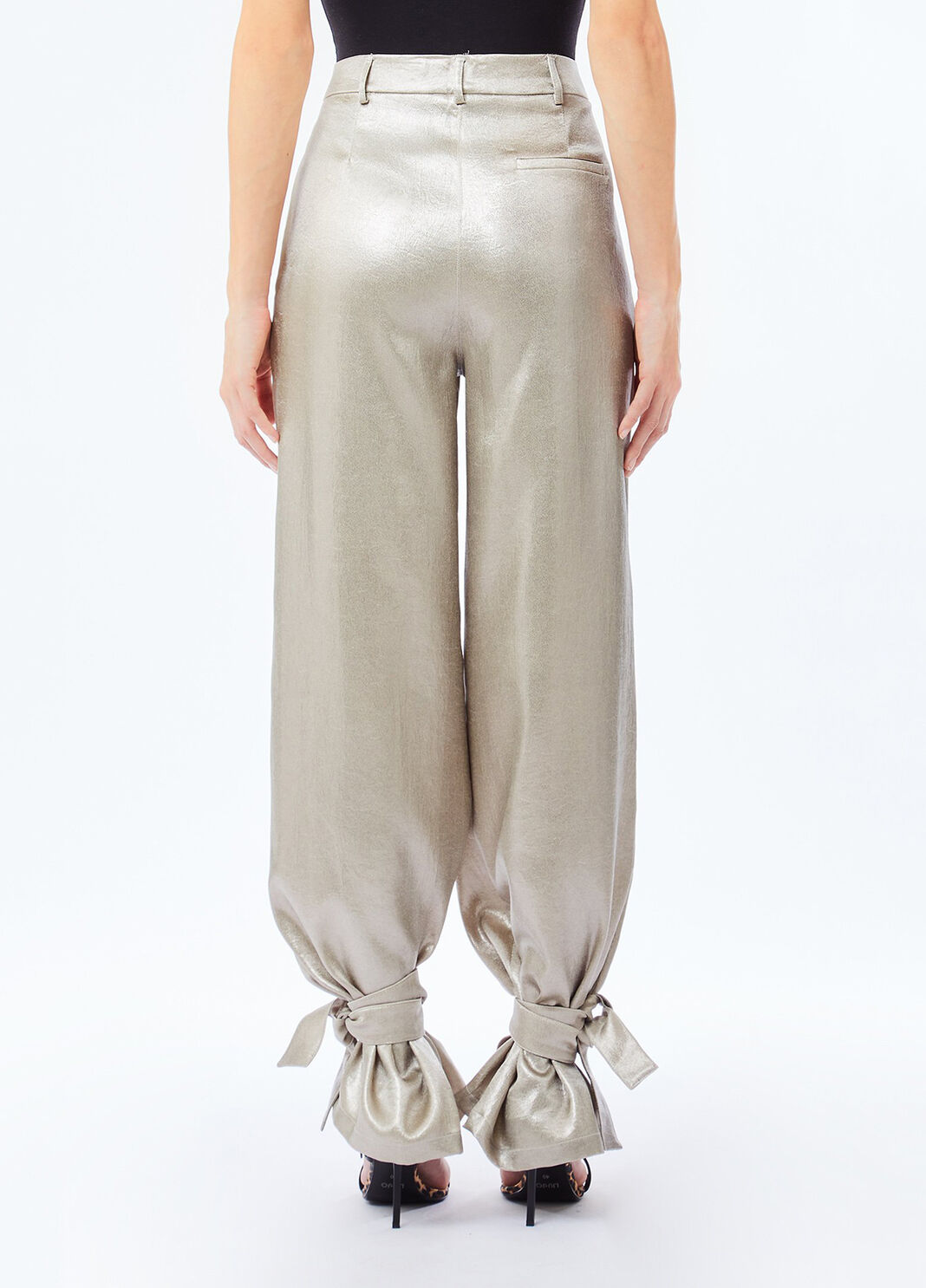 Laminated crepe trousers gold Liu Jo - large image number 1
