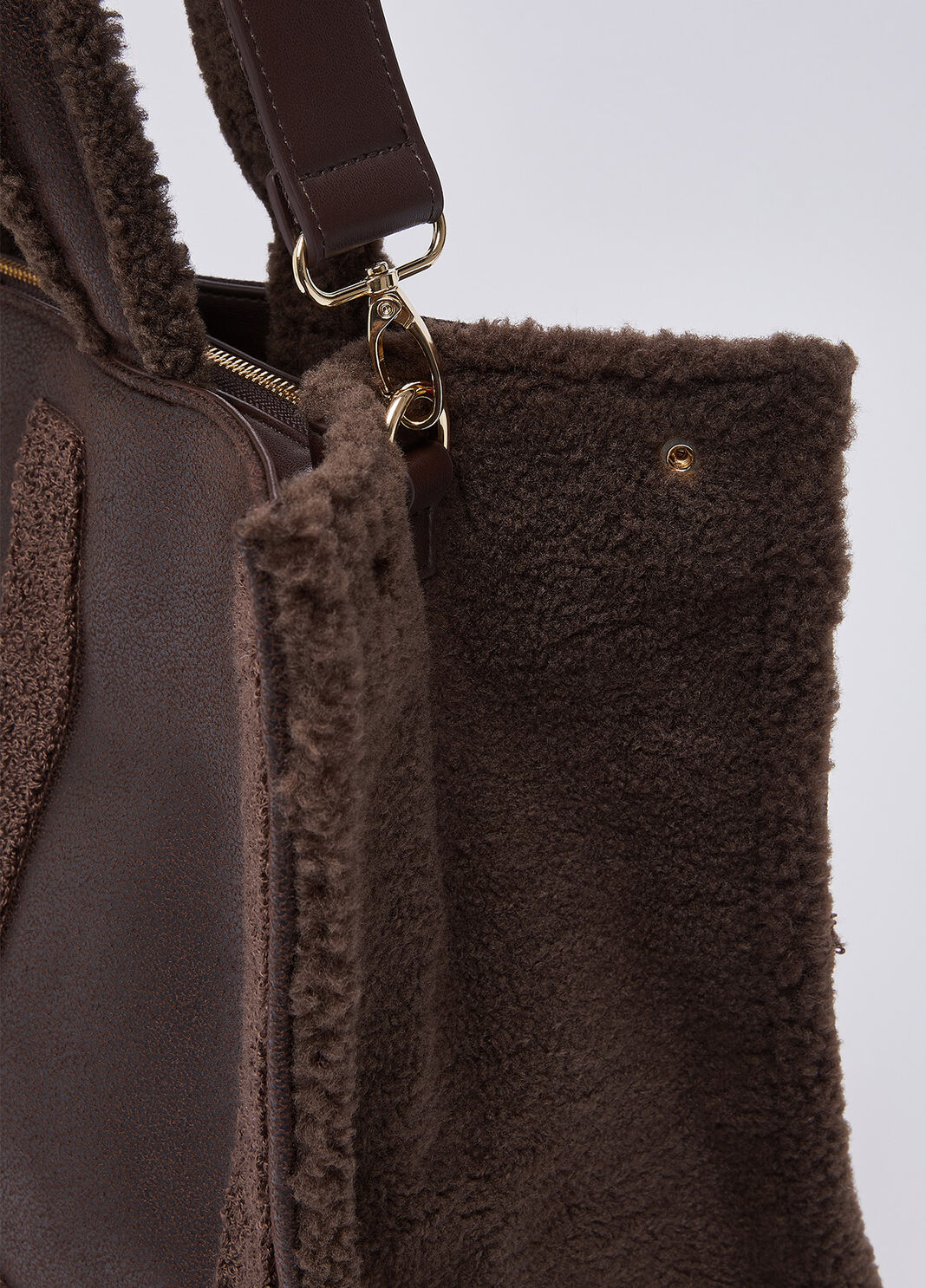 Large tote bag with logo dark brown Liu Jo - large image number 5