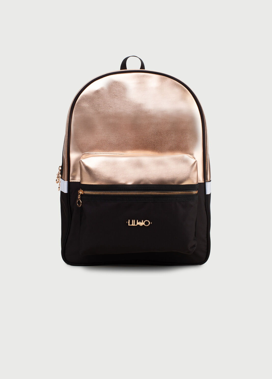 Mochila laminada con logotipo Negro Liu Jo - large image number 0