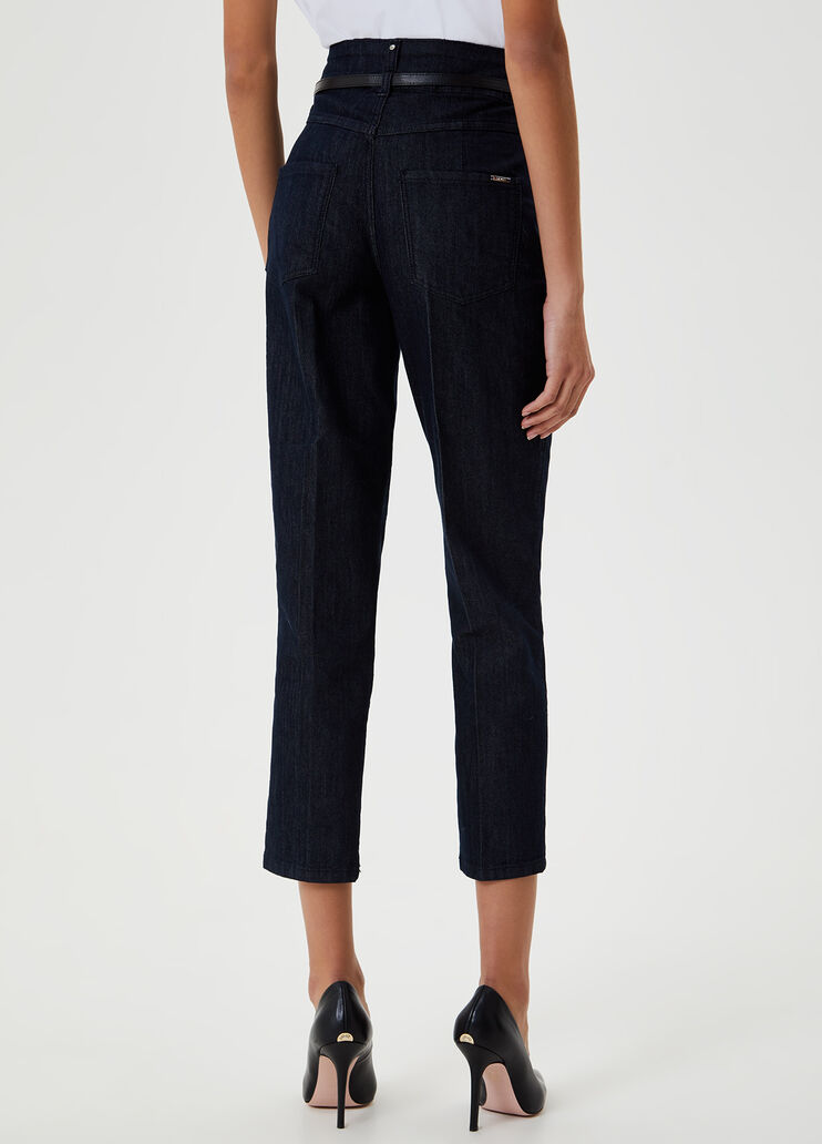 Cropped jeans with belt Normal wash Liu Jo - large image number 1