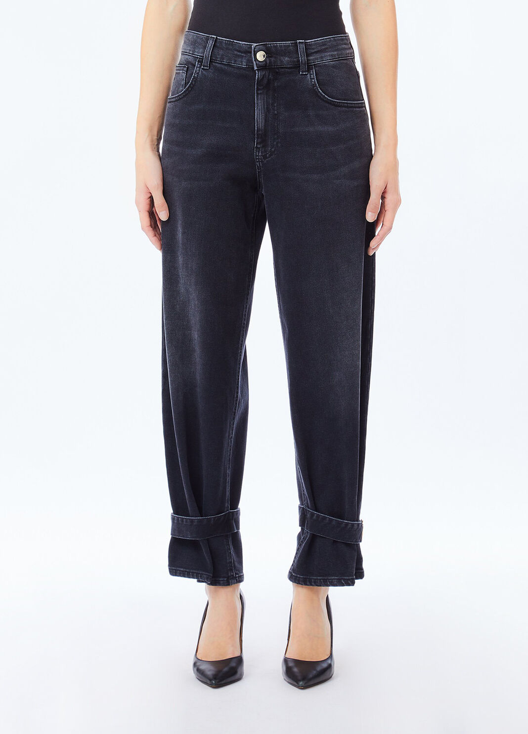 Carrot-fit high-rise jeans black denim Liu Jo - large image number 0