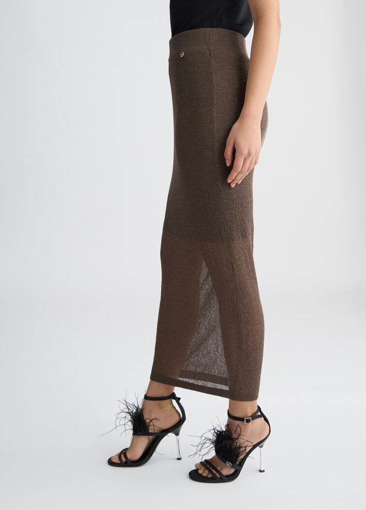 Lurex midi skirt chocolate Liu Jo - large image number 2 Lurex midi skirt chocolate Liu Jo - large image number 2