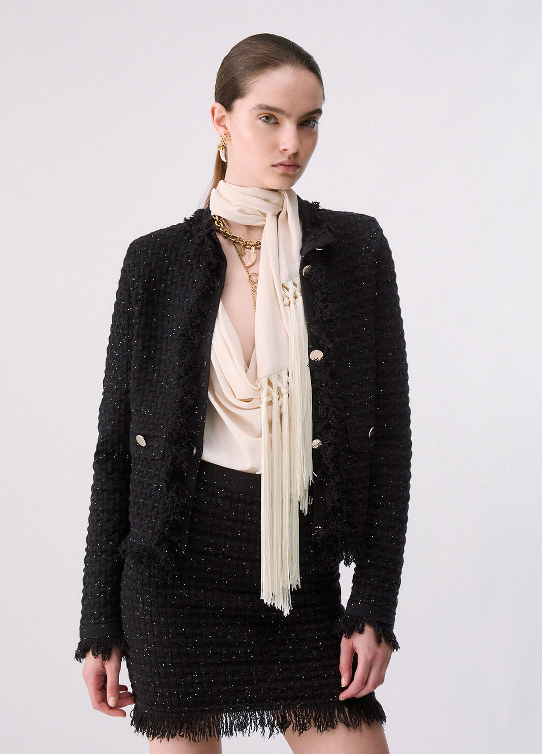 Jacket with Frayed Details black Liu Jo - large image number 0