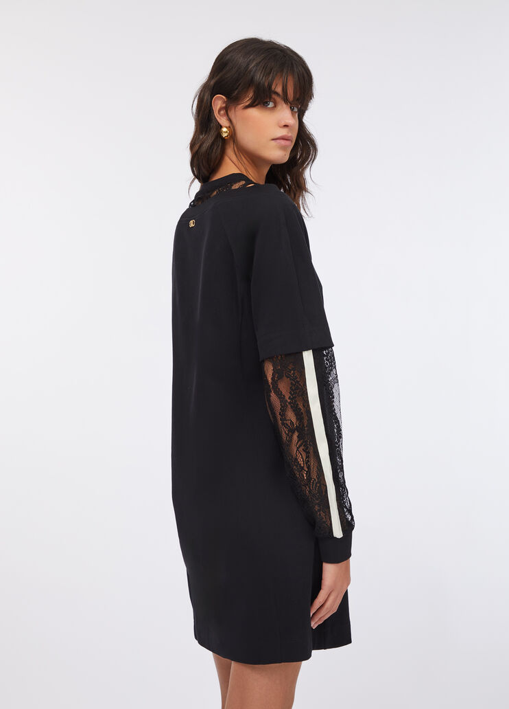 Sweatkleid mit Spitze Schwarz Liu Jo - large image number 1