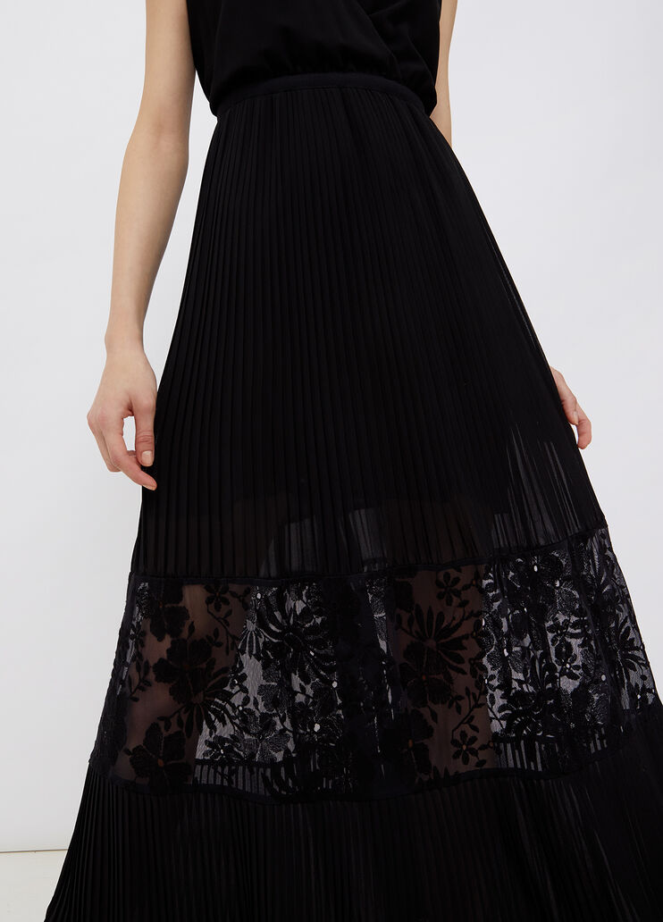 Long dress with embroidered tulle black Liu Jo - large image number 2 Long dress with embroidered tulle black Liu Jo - large image number 2