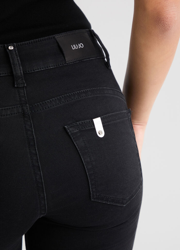 Black skinny jeans with slit black denim Liu Jo - large image number 4 Black skinny jeans with slit black denim Liu Jo - large image number 4