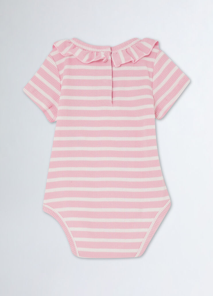 Striped romper suit with flounces pink Liu Jo - medium Striped romper suit with flounces pink Liu Jo - medium