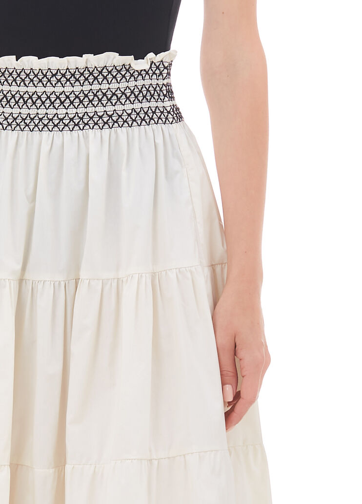 Long poplin skirt ivory/black Liu Jo - large image number 2 Long poplin skirt ivory/black Liu Jo - large image number 2