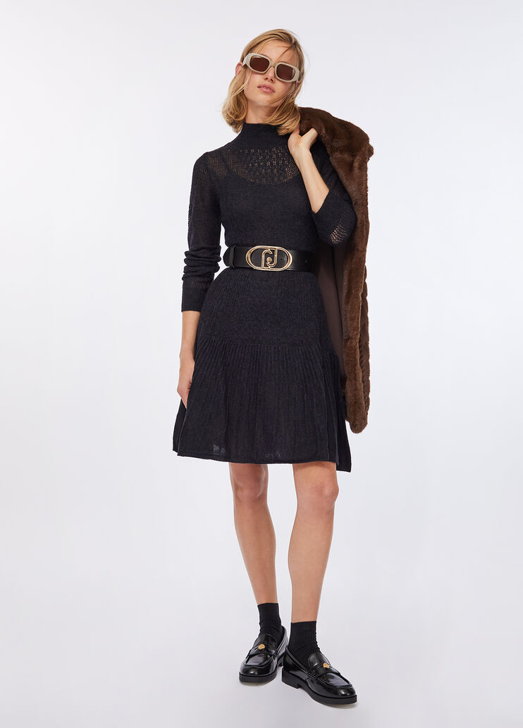 Kleid aus Wolle und Alpaka Schwarz Liu Jo - large image number 5