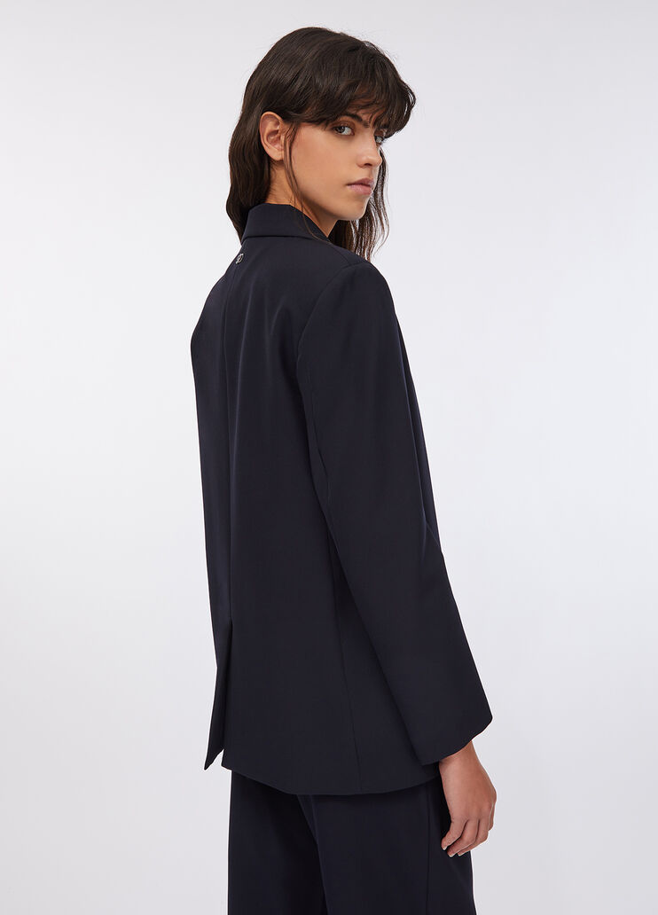 Long jacket with bejewelled embroidery navy blue Liu Jo - large image number 1