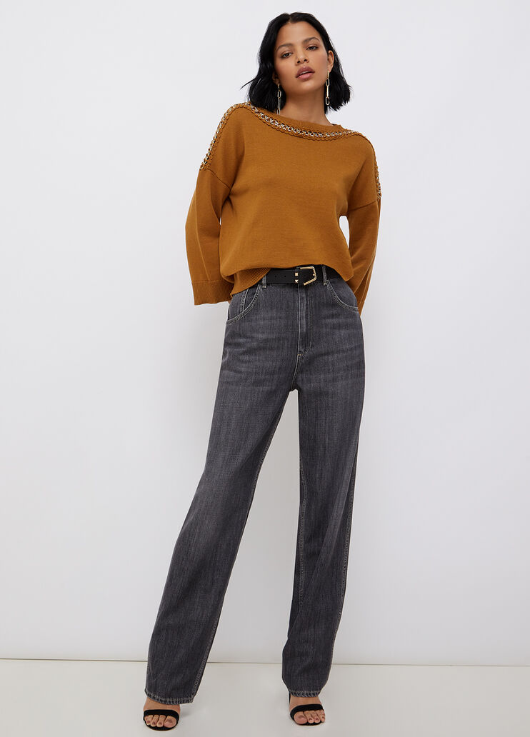 Nachhaltiger Pullover mit Schmuckkette Bronze Liu Jo - large image number 3