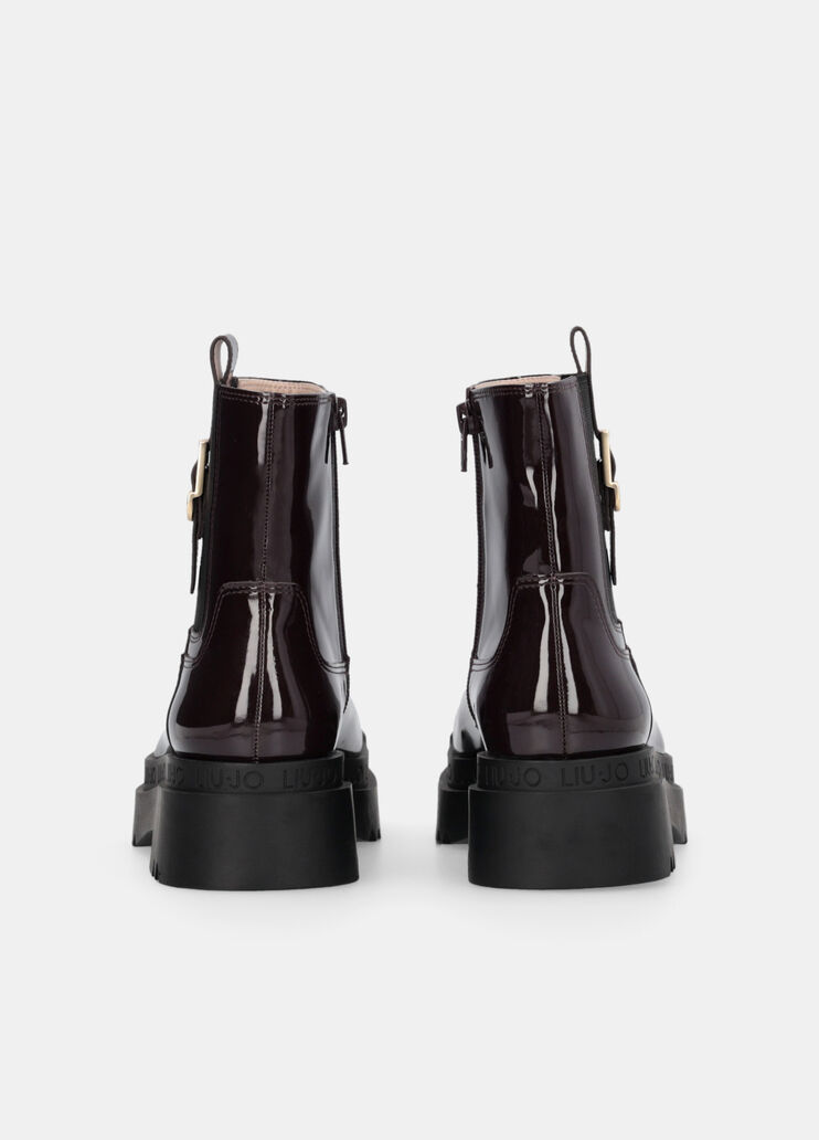 Plateau-Stiefelette aus Lackleder Amarone-Rot Liu Jo - large image number 6 Plateau-Stiefelette aus Lackleder Amarone-Rot Liu Jo - large image number 6