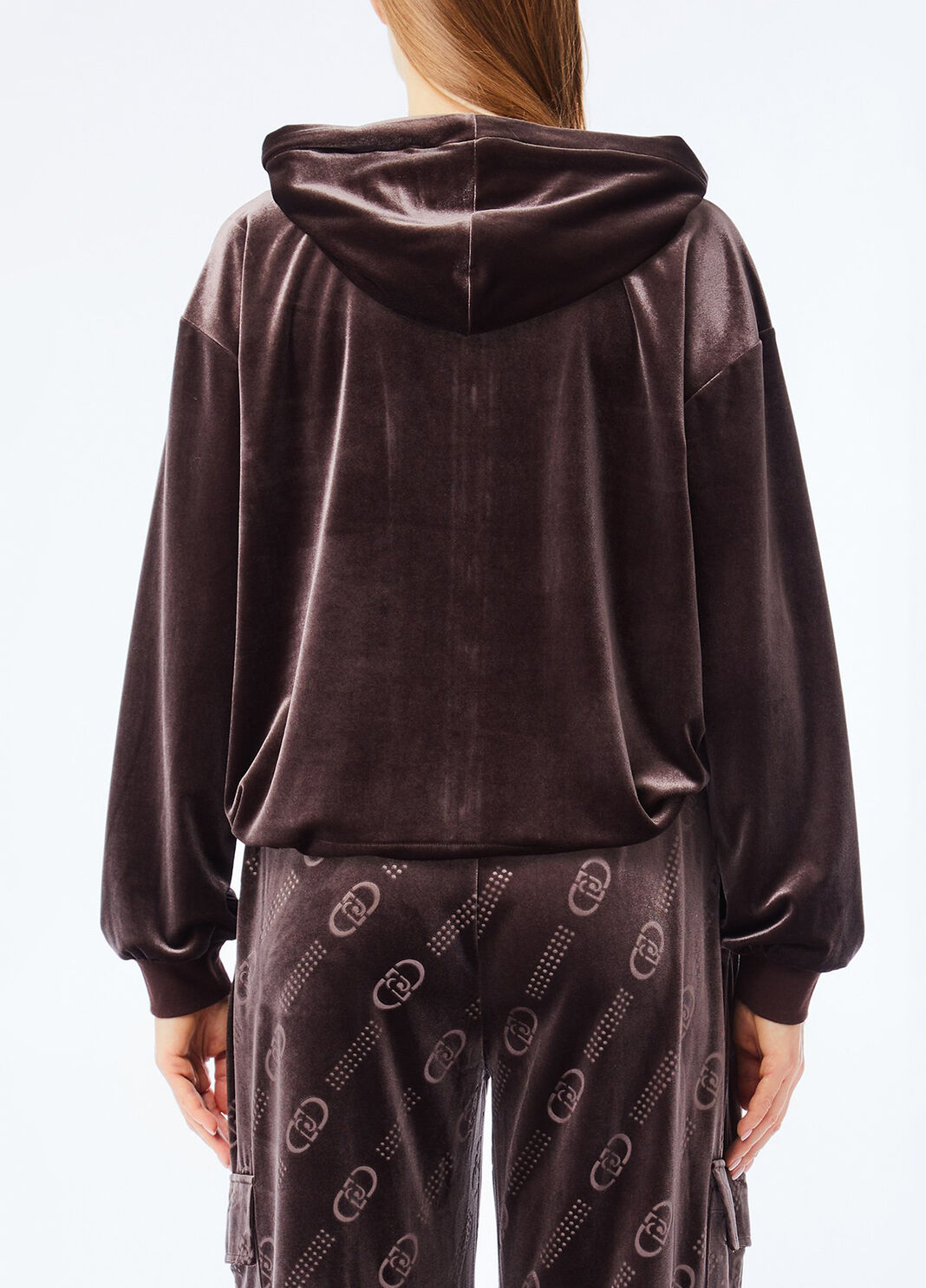 Sudadera en chenilla con capucha chocolate Liu Jo - large image number 1