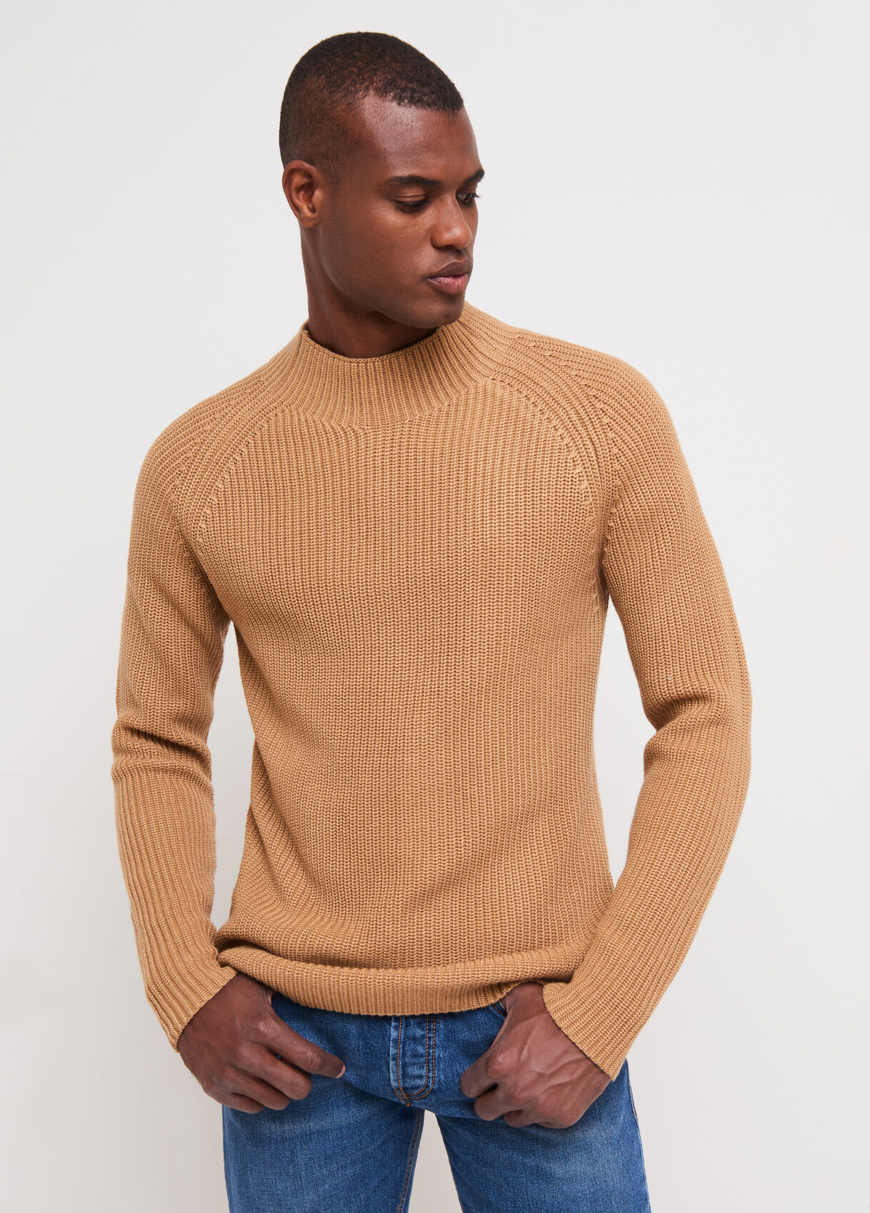 Mens ribbed mock turtleneck Clearance