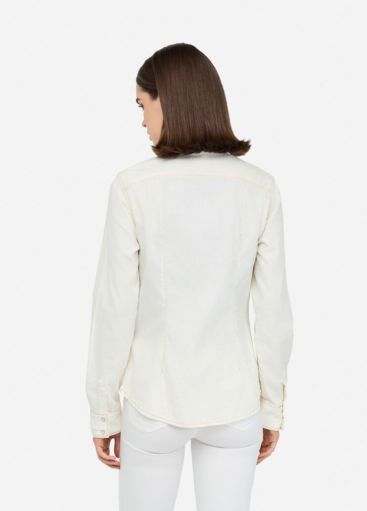 Denim shirt white wool Liu Jo - large image number 1 Denim shirt white wool Liu Jo - large image number 1
