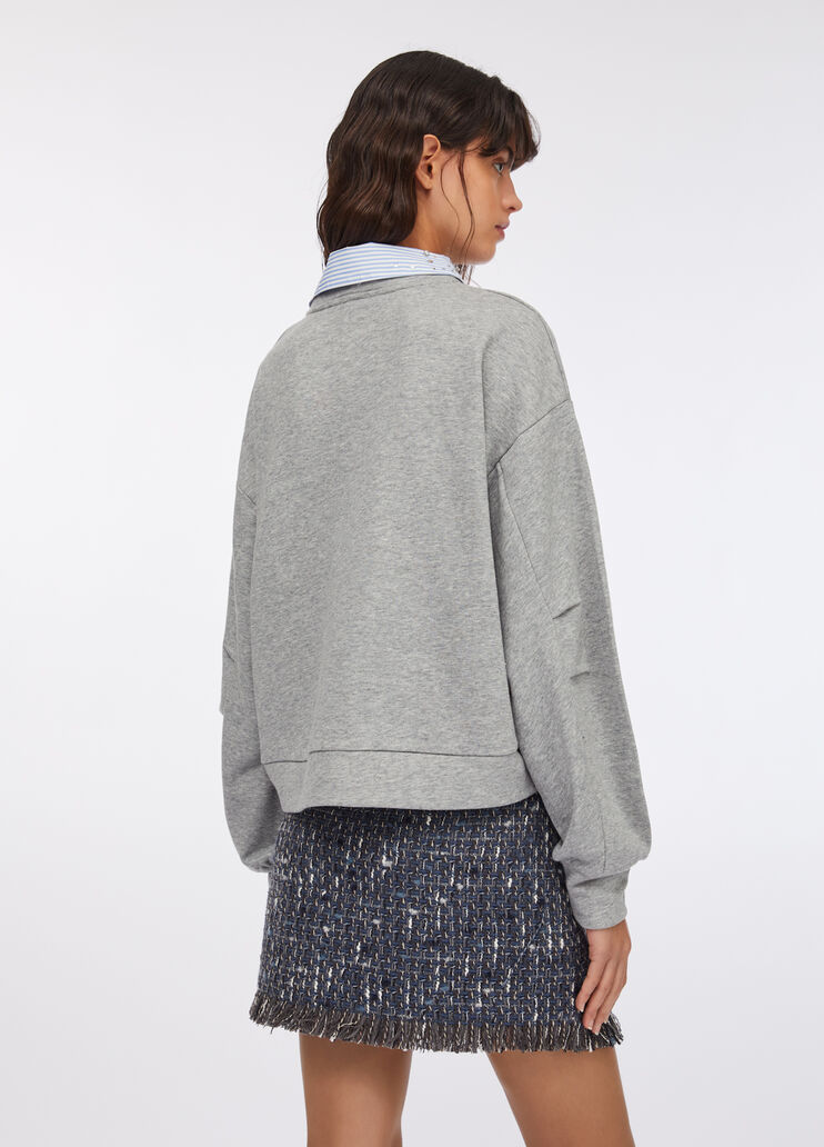 Sweatshirt with rhinestones grey Liu Jo - large image number 1 Sweatshirt with rhinestones grey Liu Jo - large image number 1