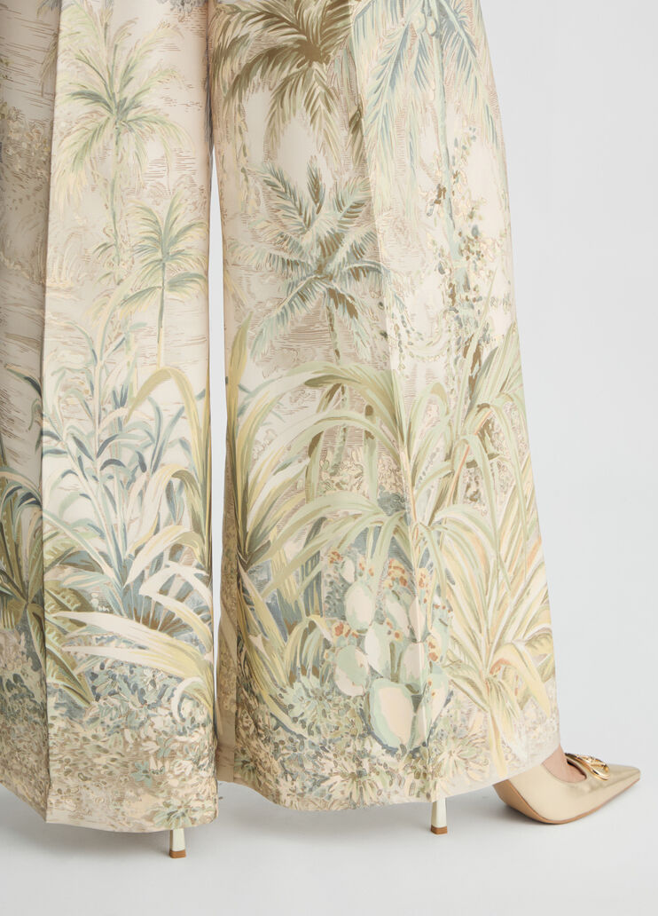 Printed twill palazzo trousers jungle Liu Jo - large image number 4 Printed twill palazzo trousers jungle Liu Jo - large image number 4
