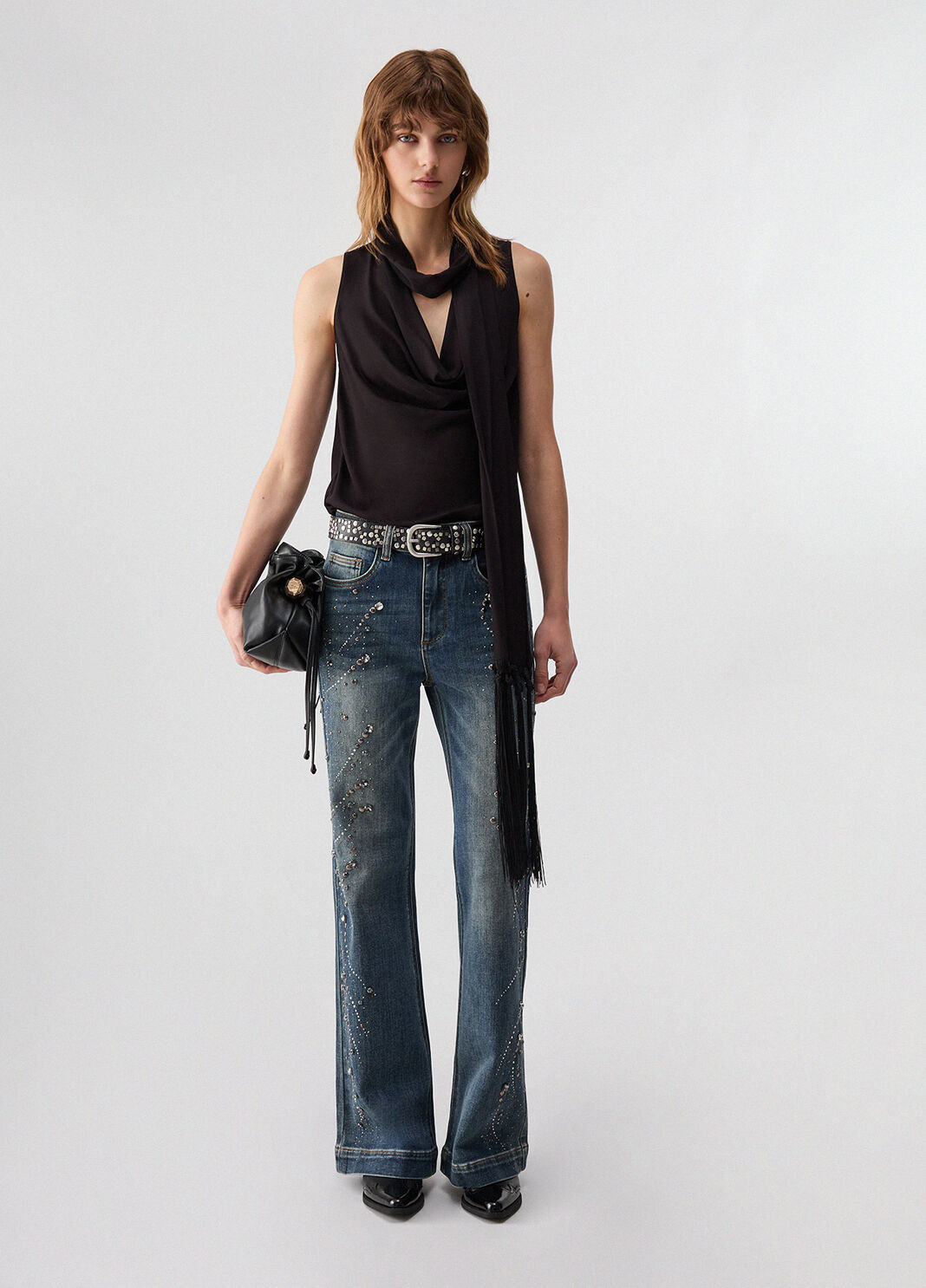 Flare jeans with jewel settings blue denim Liu Jo - large image number 5