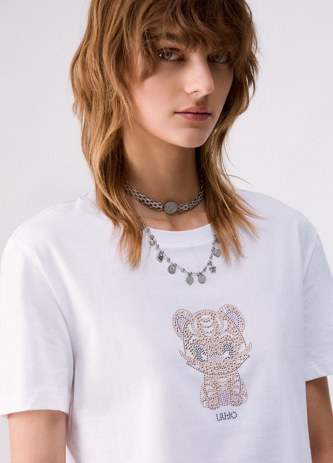 T-shirt mit Applikationen Schmuck Katze Liu Jo - large image number 4