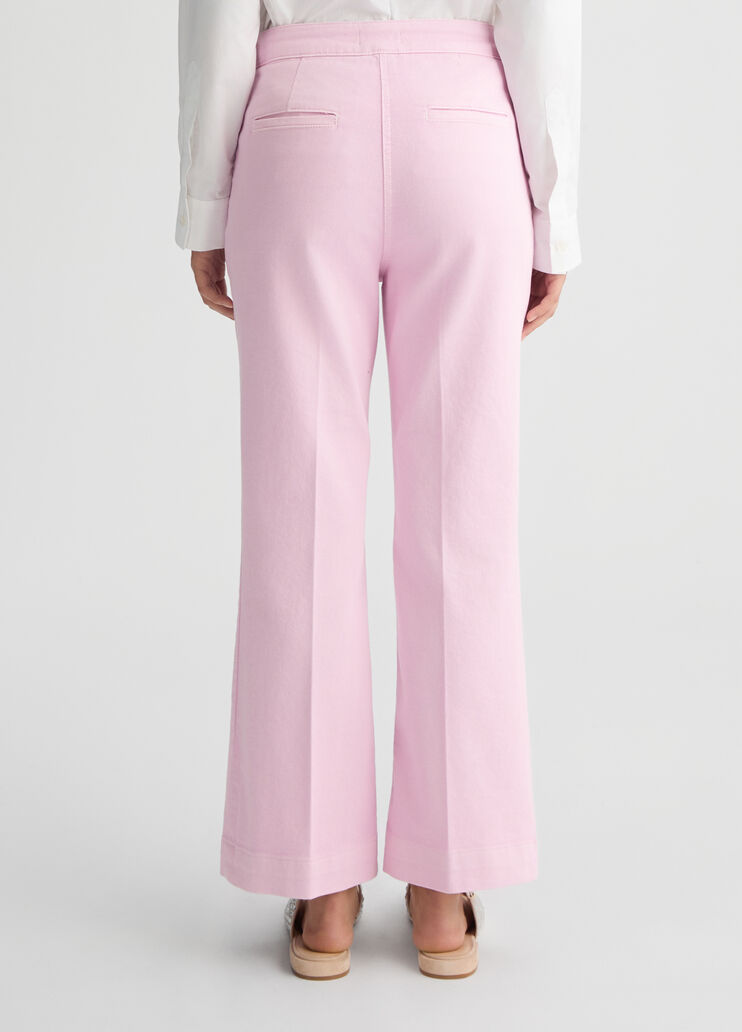 Cropped flared cotton trousers pink Liu Jo - large image number 1 Cropped flared cotton trousers pink Liu Jo - large image number 1