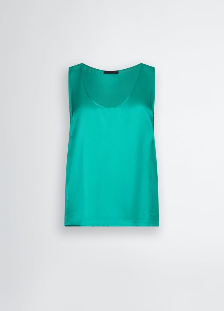 Emerald green satin top turquoise Liu Jo - large image number 6 Emerald green satin top turquoise Liu Jo - large image number 6