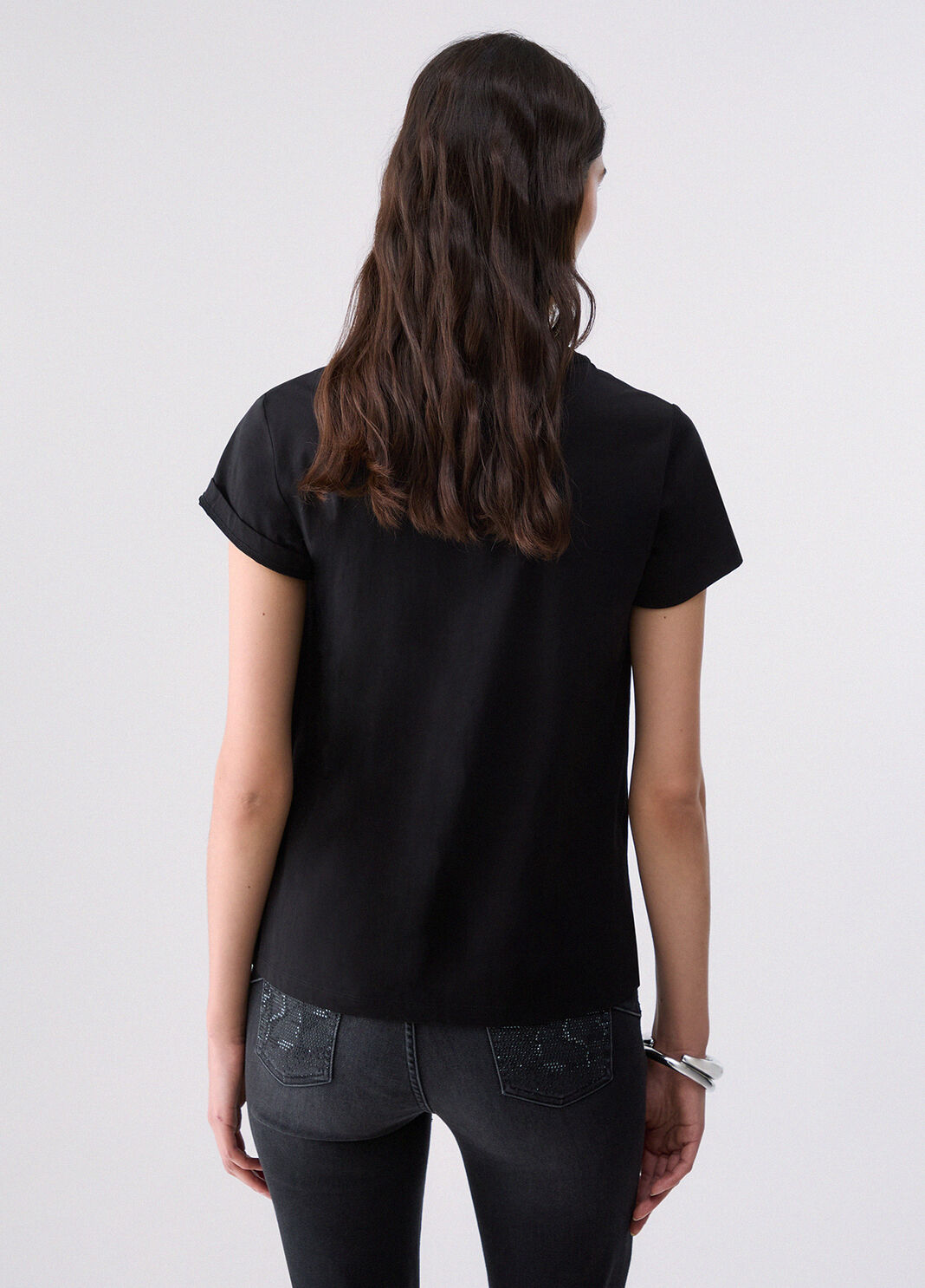 T-shirt with rhinestones black/Aspen Liu Jo - large image number 1
