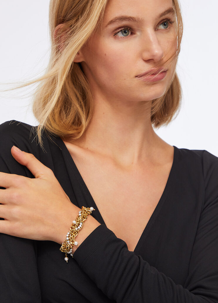 Multi-strand bracelet with diamantés gold Liu Jo - medium Multi-strand bracelet with diamantés gold Liu Jo - medium