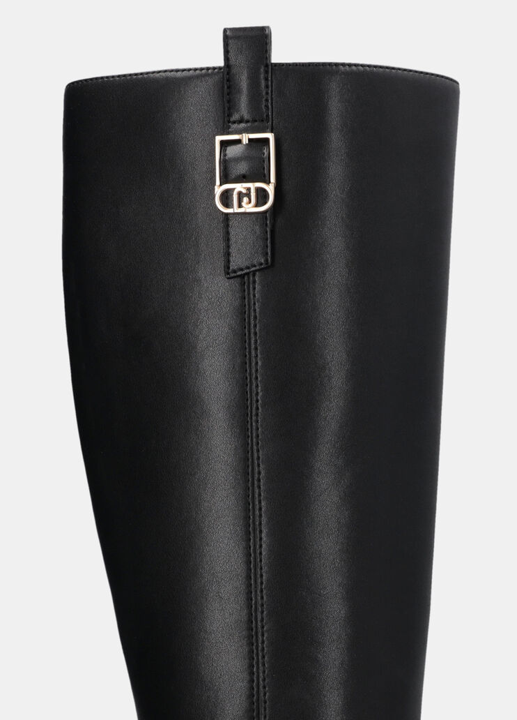 Knee-high leather boots black Liu Jo - large image number 6 Knee-high leather boots black Liu Jo - large image number 6