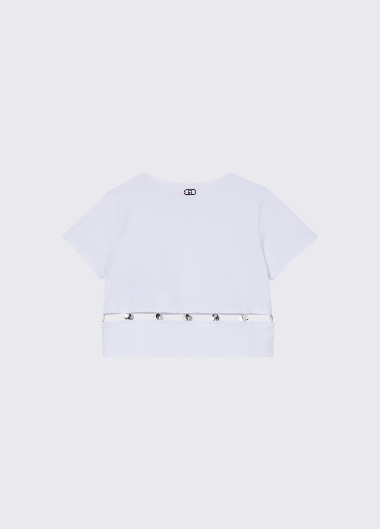 T-shirt with precious stones white Liu Jo - medium