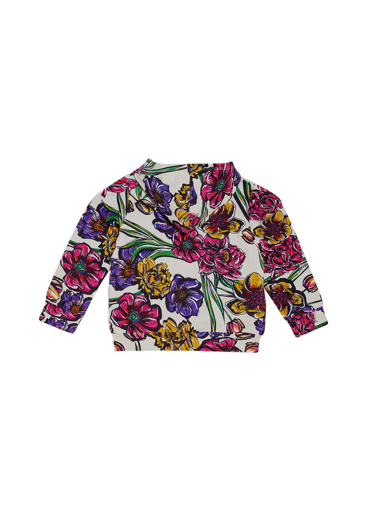Hooded sweatshirt with zip floral Liu Jo - large image number 1