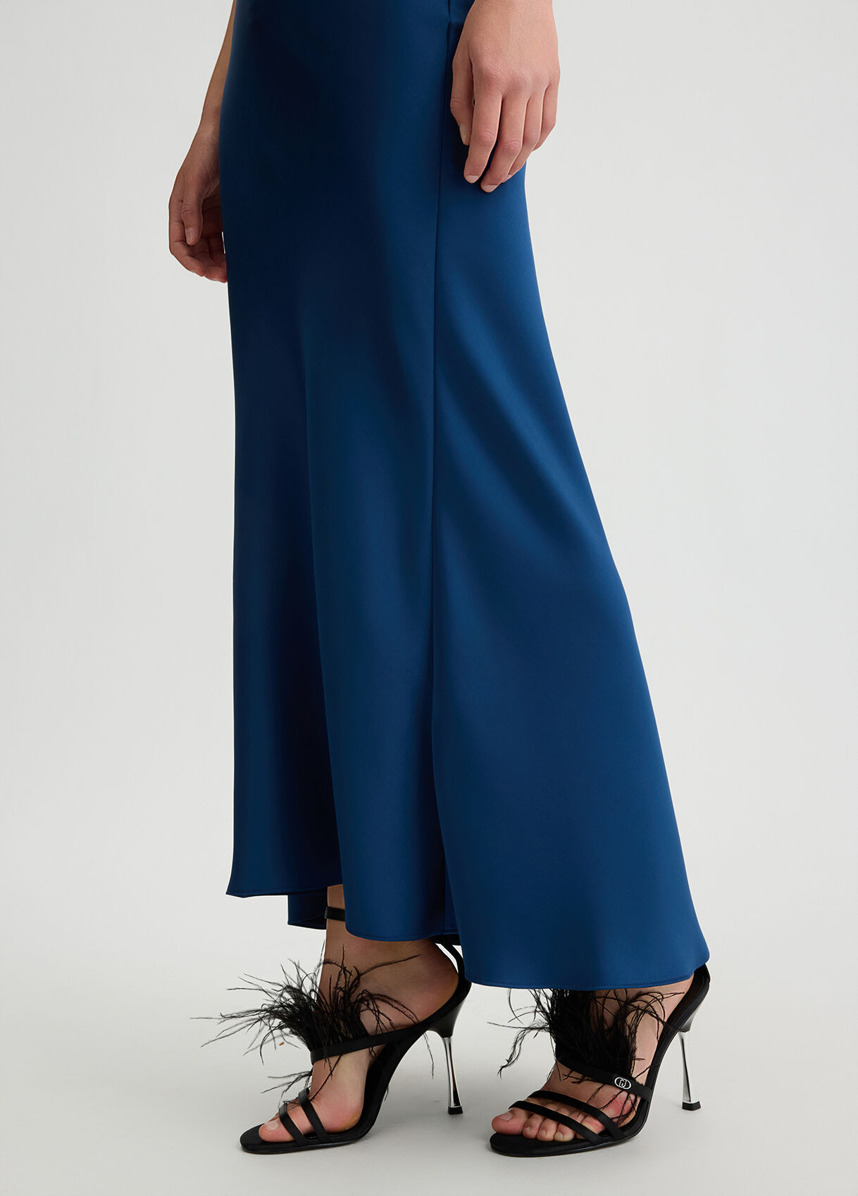 Long satin skirt colour blue | Liu Jo