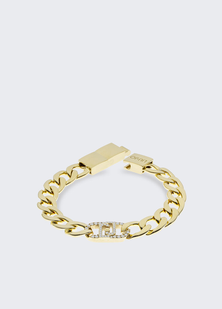Monogram bracelet with diamantés gold Liu Jo - medium Monogram bracelet with diamantés gold Liu Jo - medium