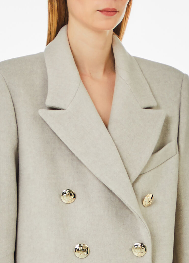Double-breasted wool-blend coat grey Liu Jo - large image number 2 Double-breasted wool-blend coat grey Liu Jo - large image number 2