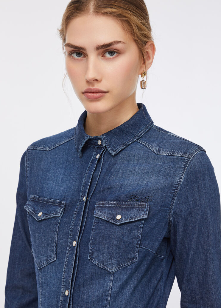 Camicia in denim denim scuro Liu Jo - large image number 4