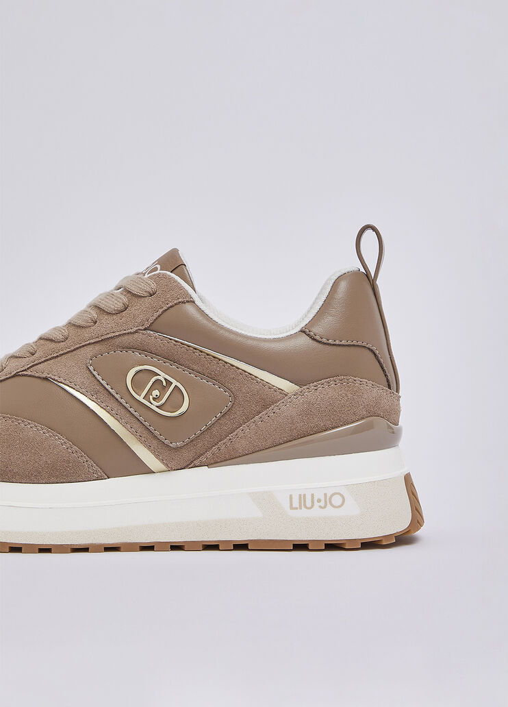 Baskets &agrave; plateforme en su&egrave;de et cuir havane Liu Jo - medium