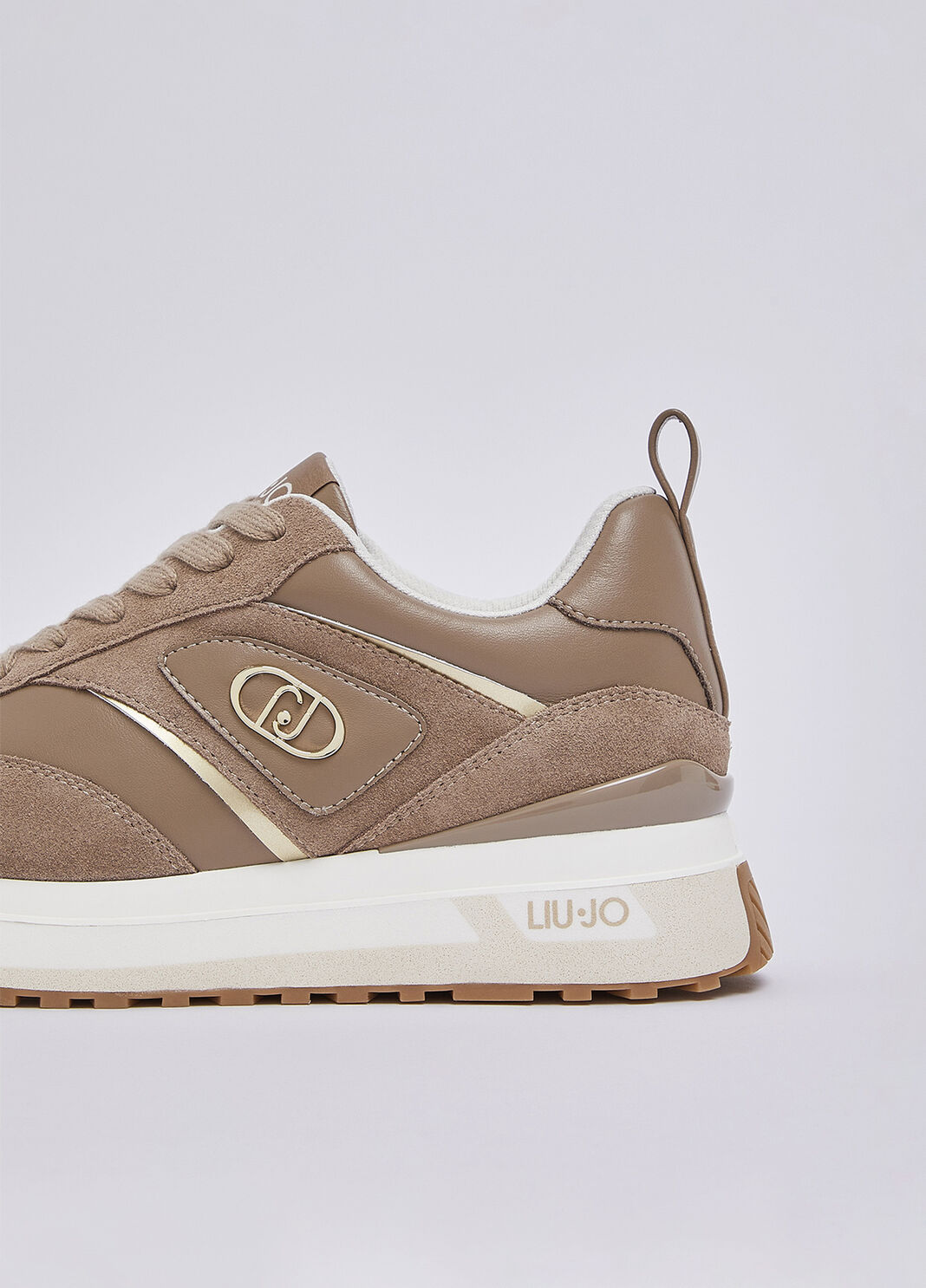 Sneakers plateforme en daim et cuir havane Liu Jo - large image number 4
