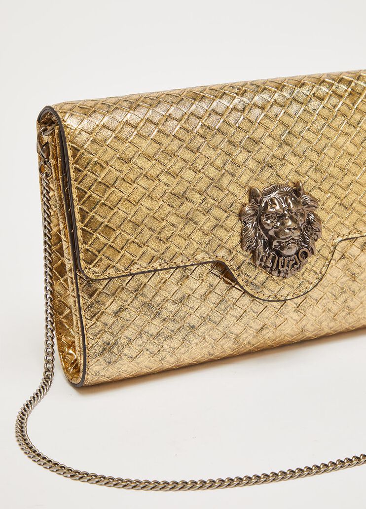 Клатч с эффектом плетения золотистый Liu Jo - large image number 5