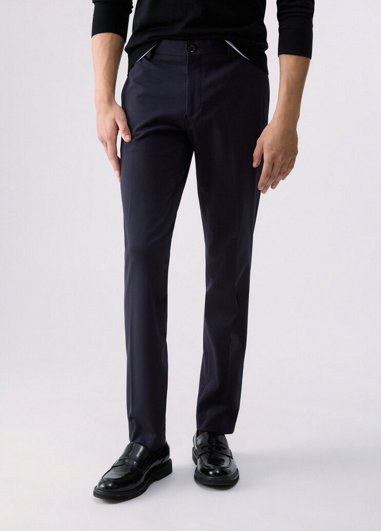 Pantalon &eacute;l&eacute;gant en jersey bleu fonc&eacute; Liu Jo - medium