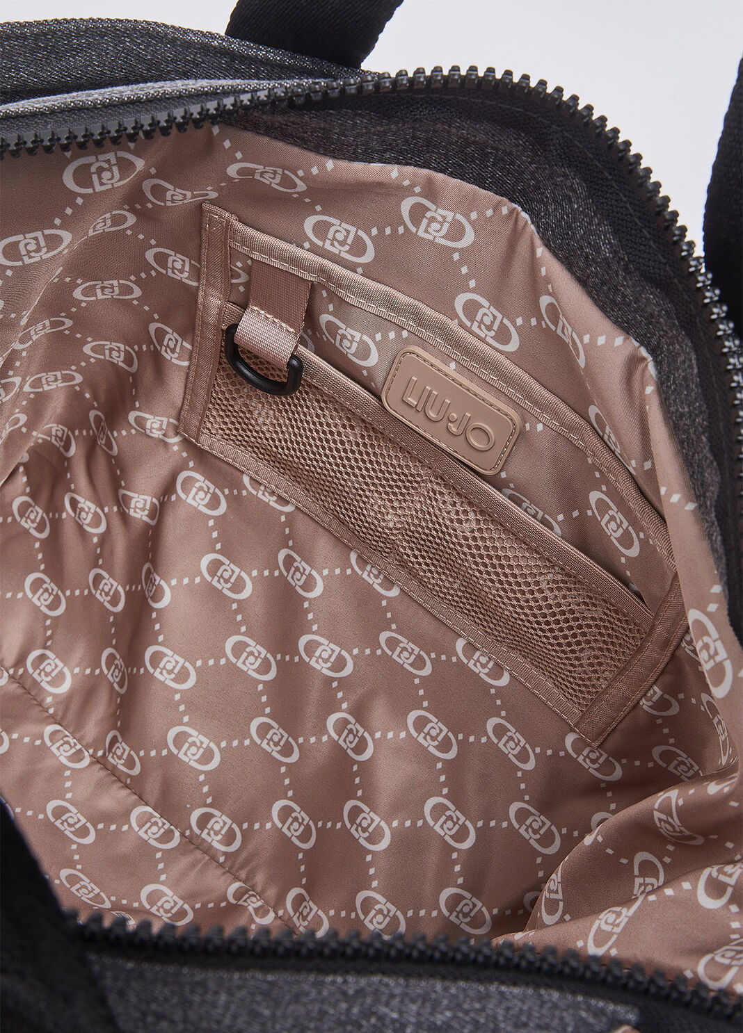 Bolso tote grande de denim con logotipo denim gris Liu Jo - large image number 6