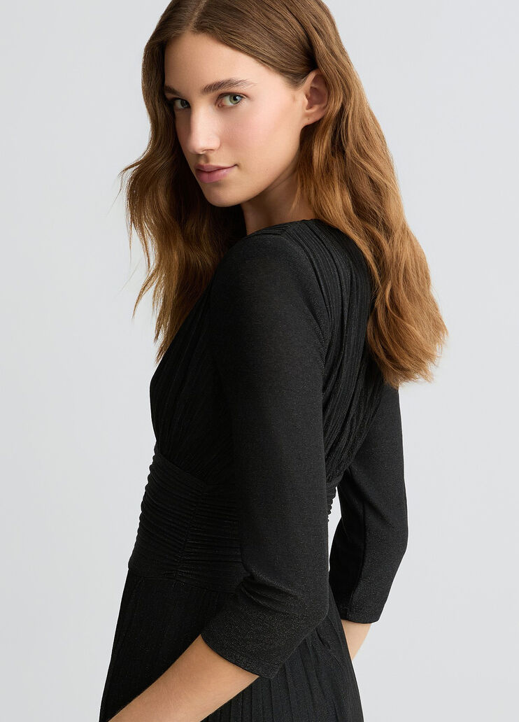 Long black pleated dress black Liu Jo - large image number 3 Long black pleated dress black Liu Jo - large image number 3