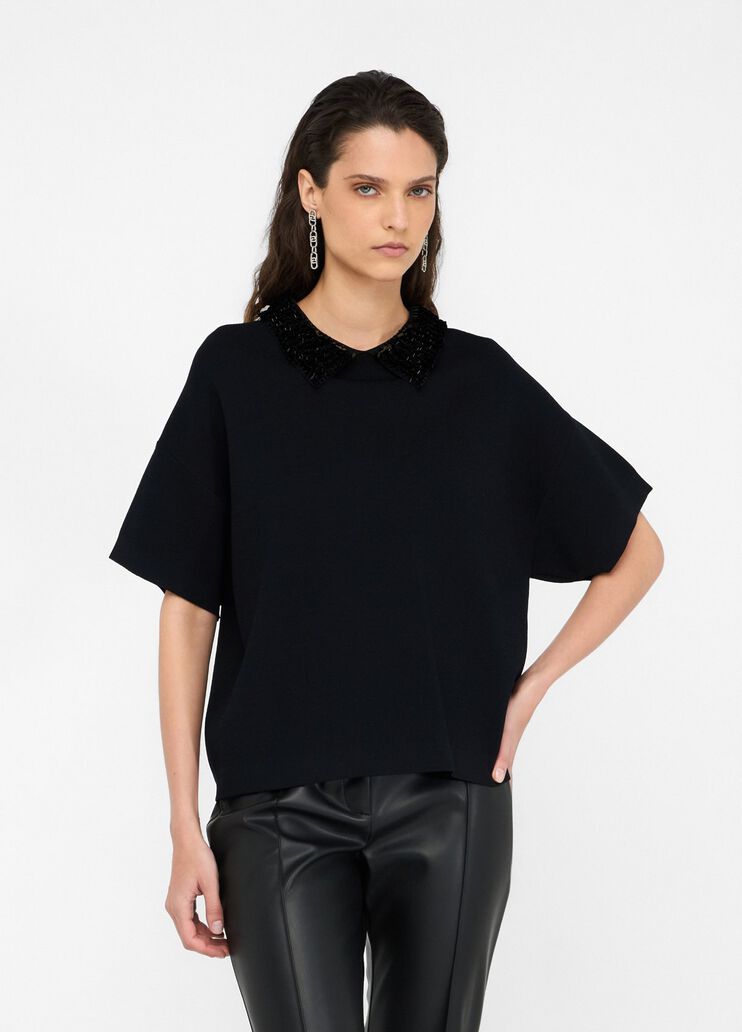 Jumper with sequins black Liu Jo - large image number 0 Jumper with sequins black Liu Jo - large image number 0