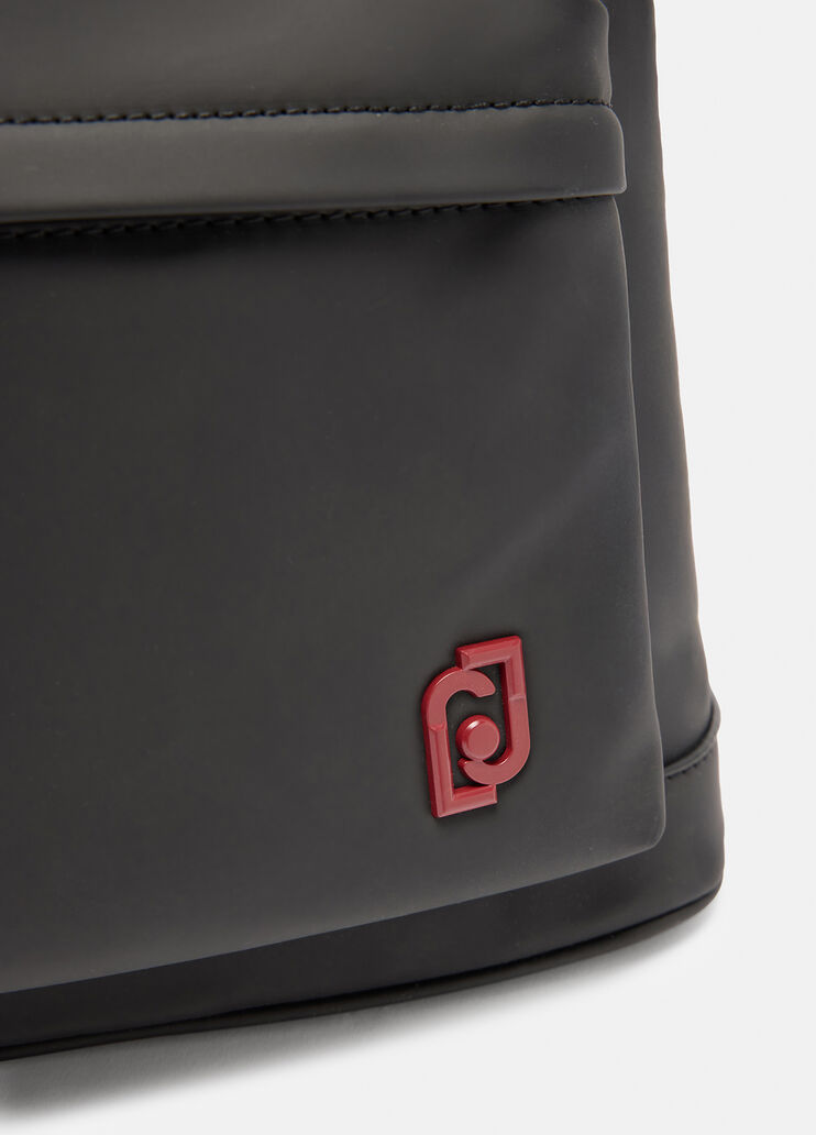 Sac à dos en tissu enduit noir Liu Jo - large image number 5