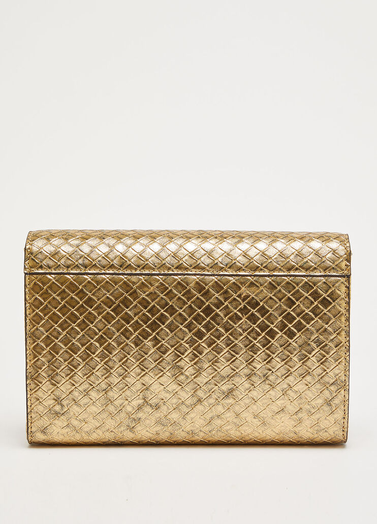 Клатч с эффектом плетения золотистый Liu Jo - large image number 3
