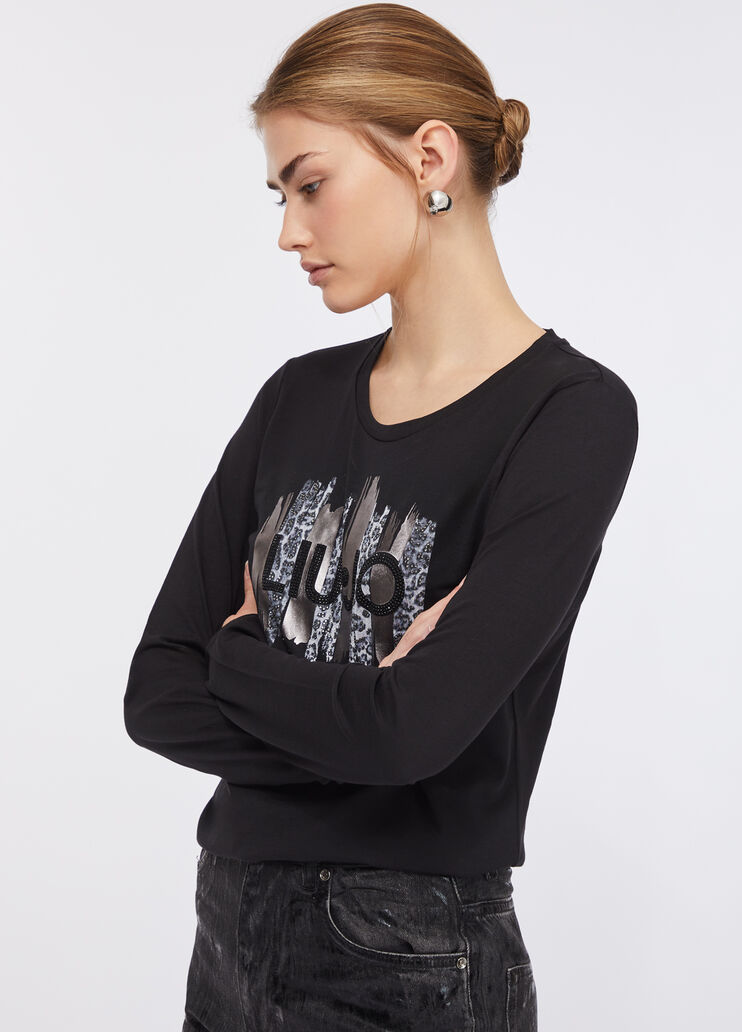 Long-sleeved T-shirt black Liu Jo - large image number 3