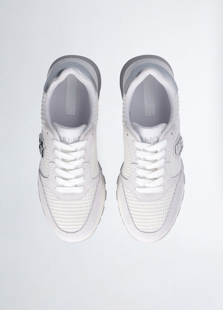Suede and mesh platform sneakers white Liu Jo - large image number 4  Suede and mesh platform sneakers white Liu Jo - large image number 4