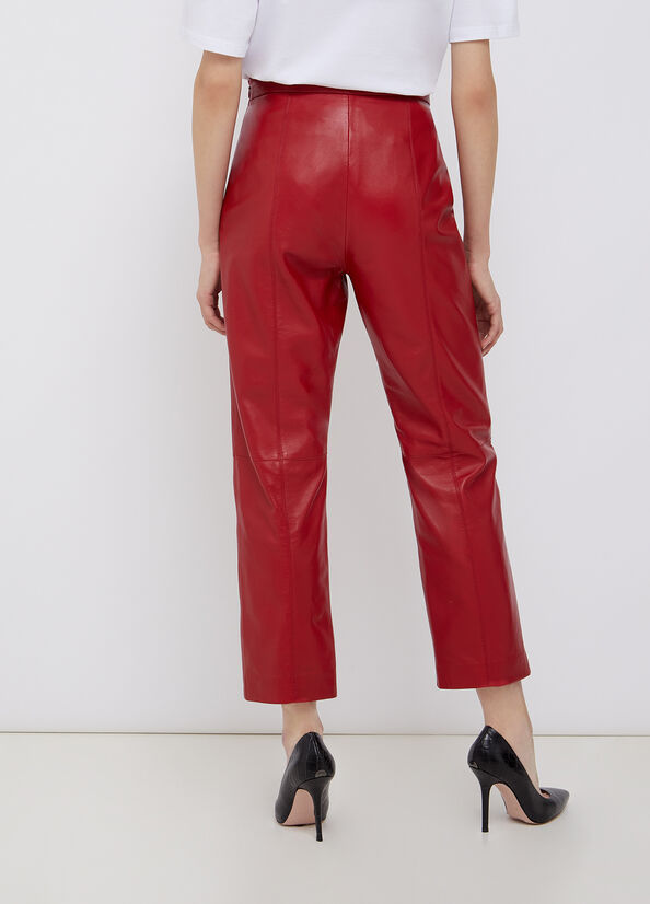 Genuine leather trousers scarlet red Liu Jo - large image number 1