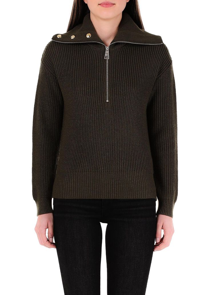 Maglia con bottoni gioiello verdone Liu Jo - large image number 0 Maglia con bottoni gioiello verdone Liu Jo - large image number 0