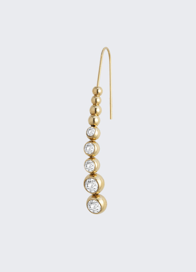 Pendant earrings with rhinestones gold Liu Jo - medium Pendant earrings with rhinestones gold Liu Jo - medium