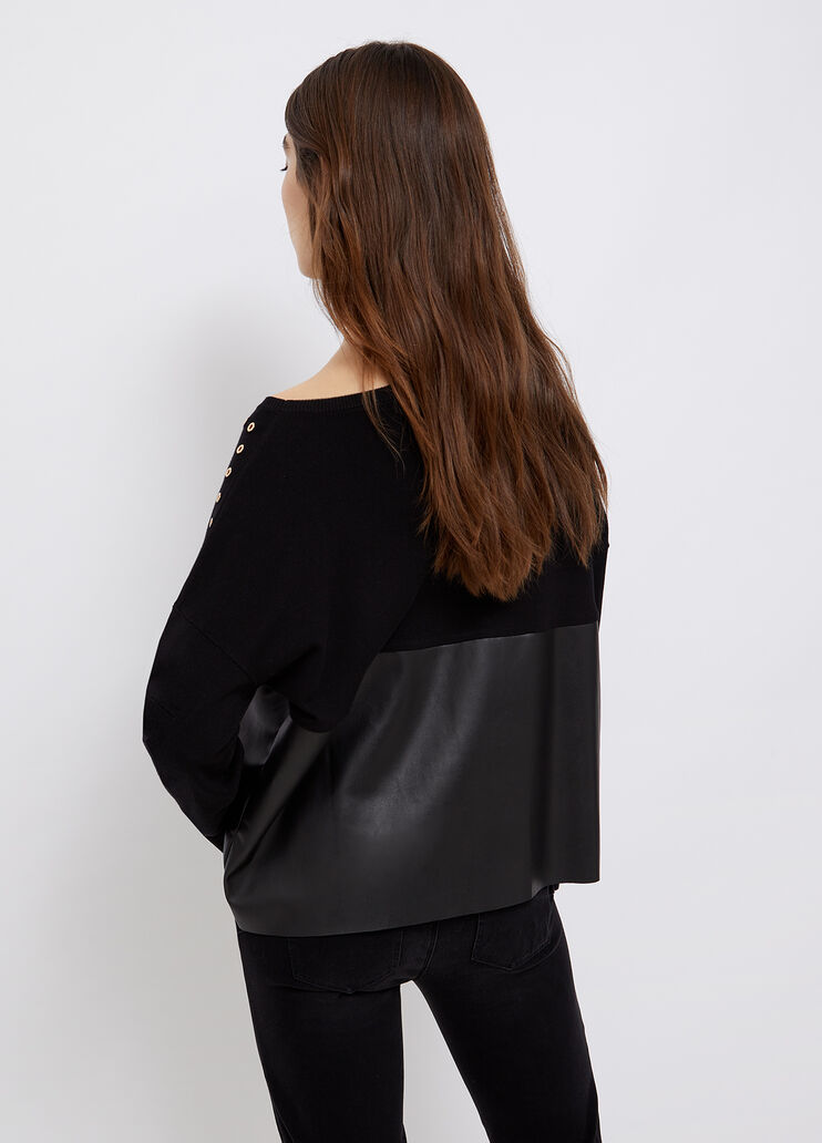 Pullover mit Nieten Schwarz Liu Jo - large image number 1 Pullover mit Nieten Schwarz Liu Jo - large image number 1